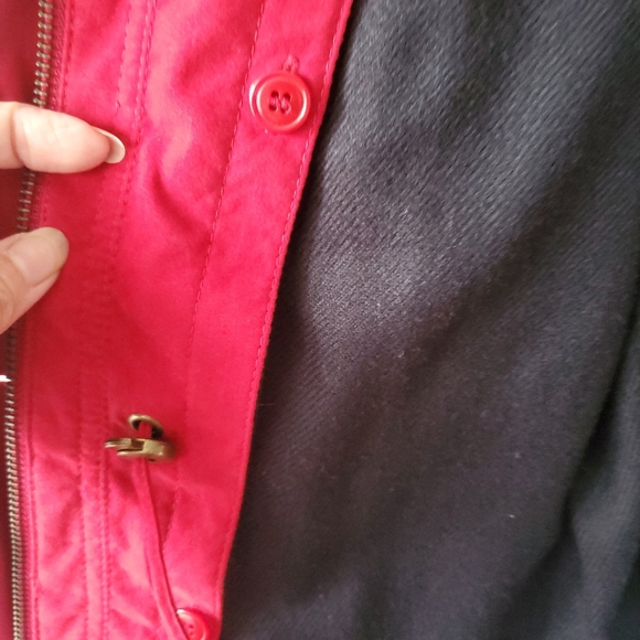 Gallery Women's Red Soft Shell Coat Removable Lining & Hood Sz L Casual Outdoor - Picture 7 of 15